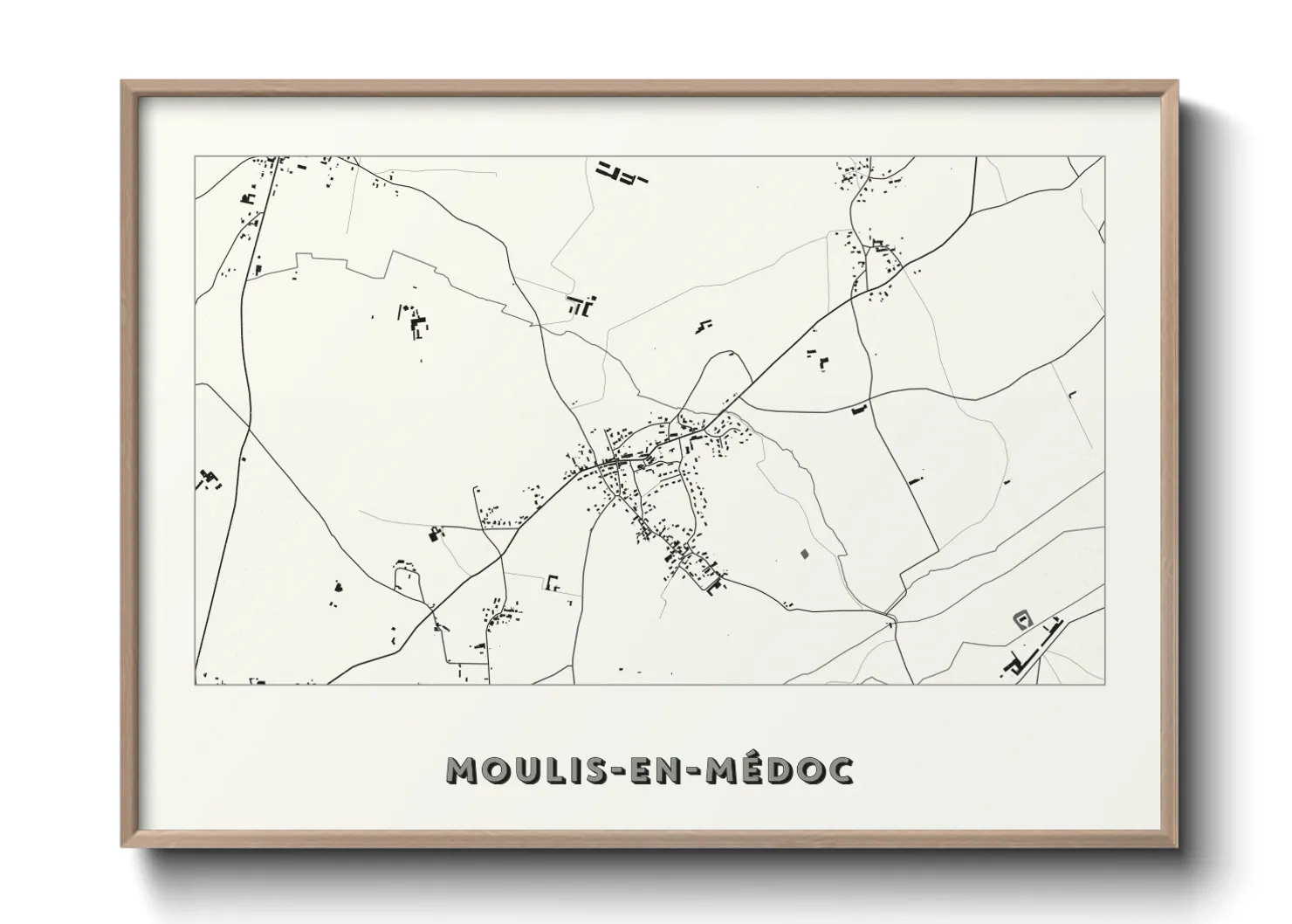 Une affiche de carte sur Moulis-en-Médoc