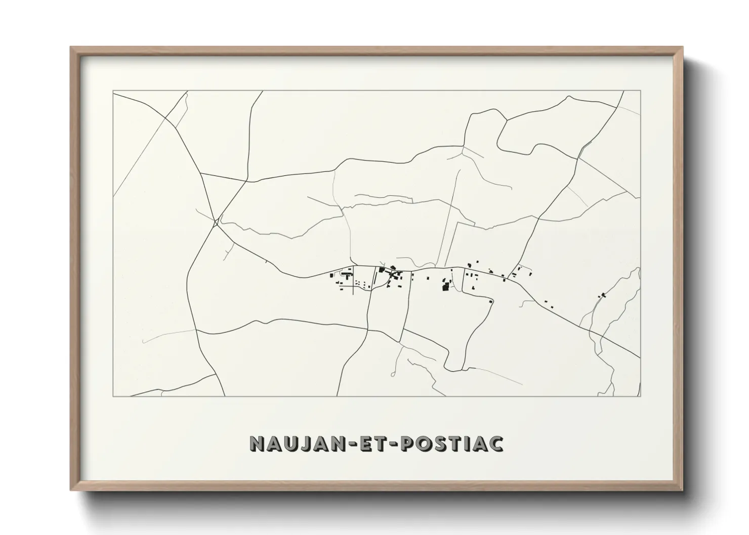 Une affiche de carte sur Naujan-et-Postiac