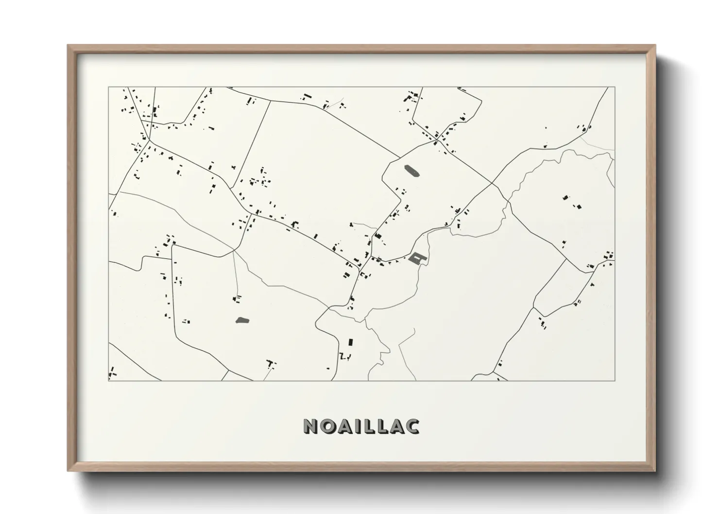 Une affiche de carte sur Noaillac