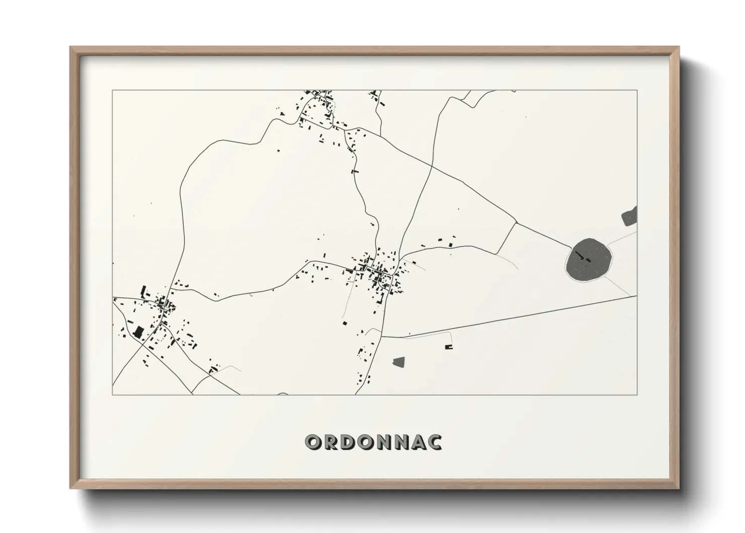 Une affiche de carte sur Ordonnac