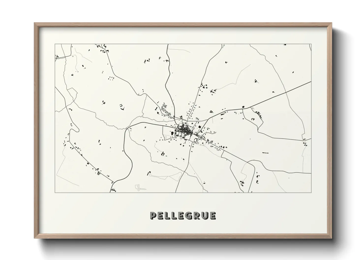 Une affiche de carte sur Pellegrue