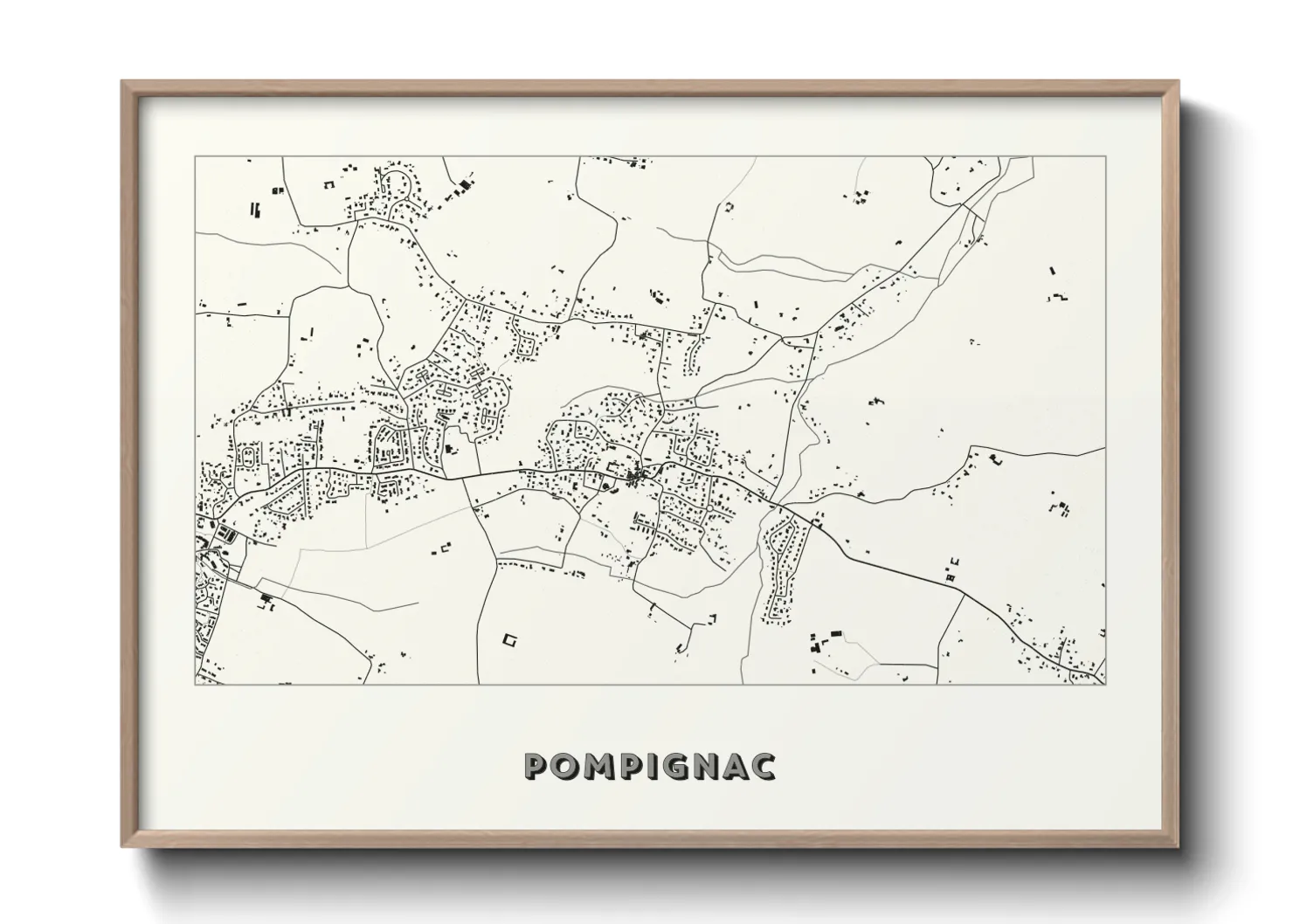 Une affiche de carte sur Pompignac