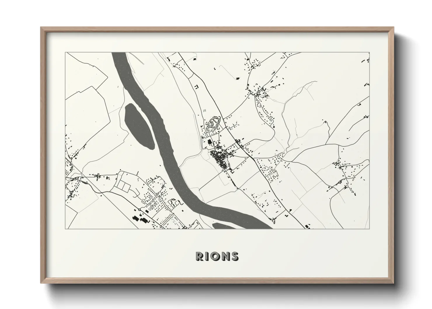 Une affiche de carte sur Rions