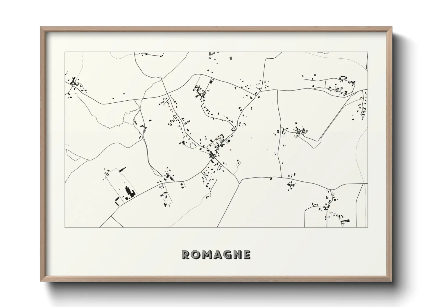 Une affiche de carte sur Romagne