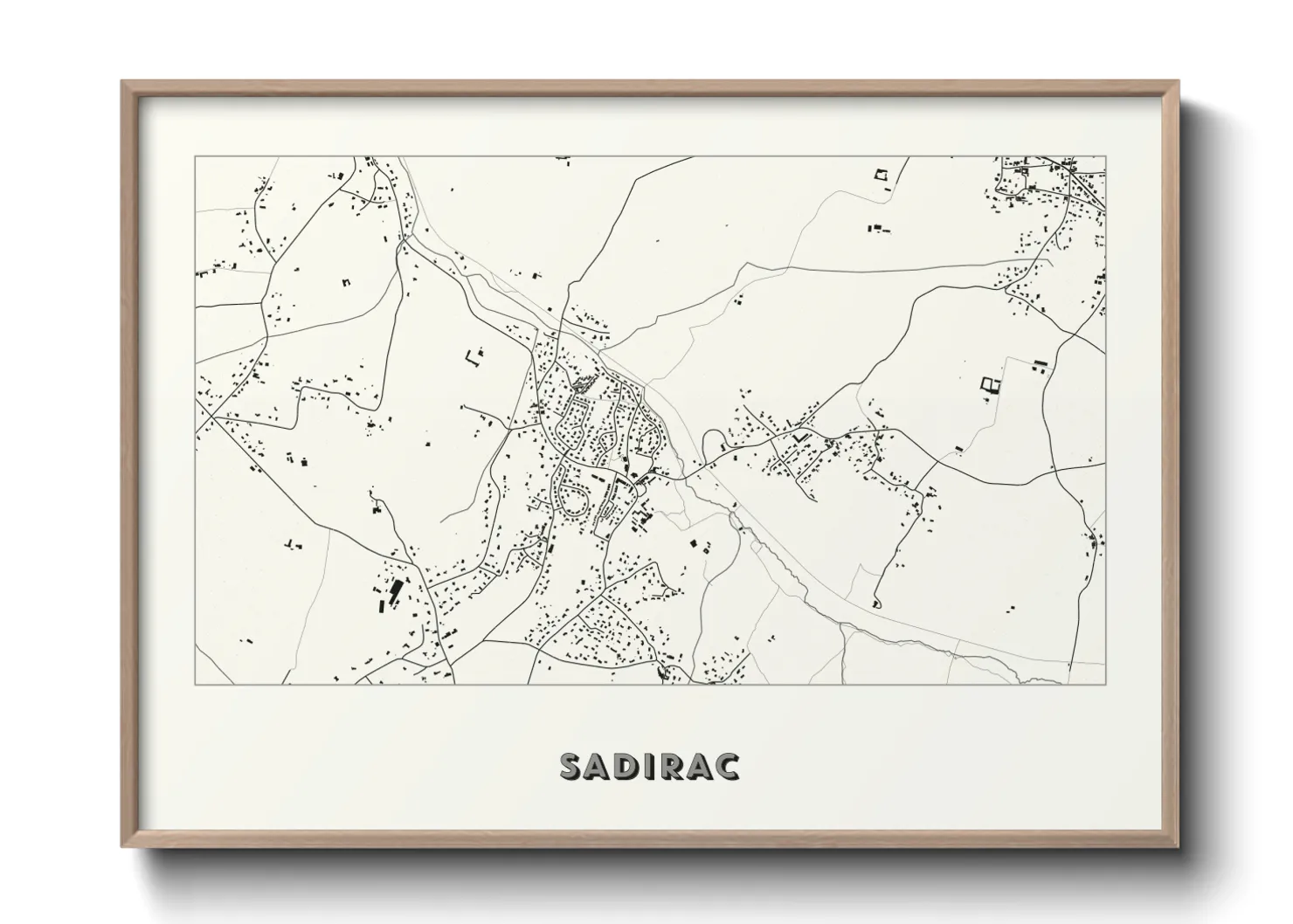 Une affiche de carte sur Sadirac