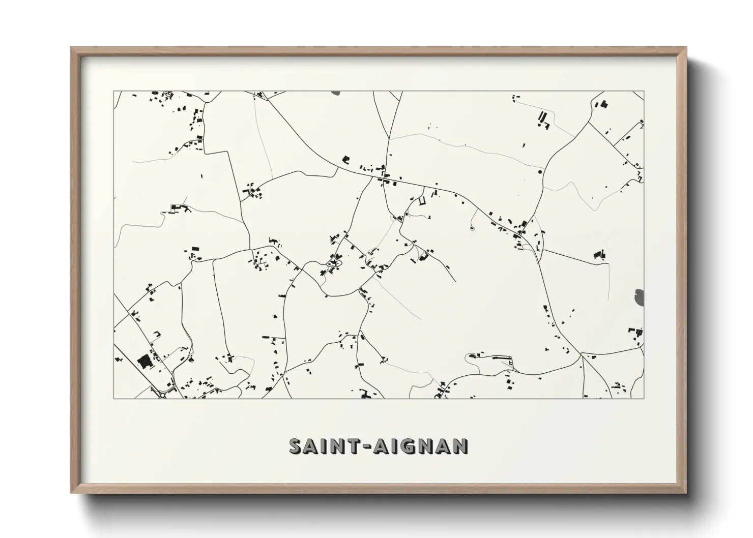 Une affiche de carte sur Saint-Aignan