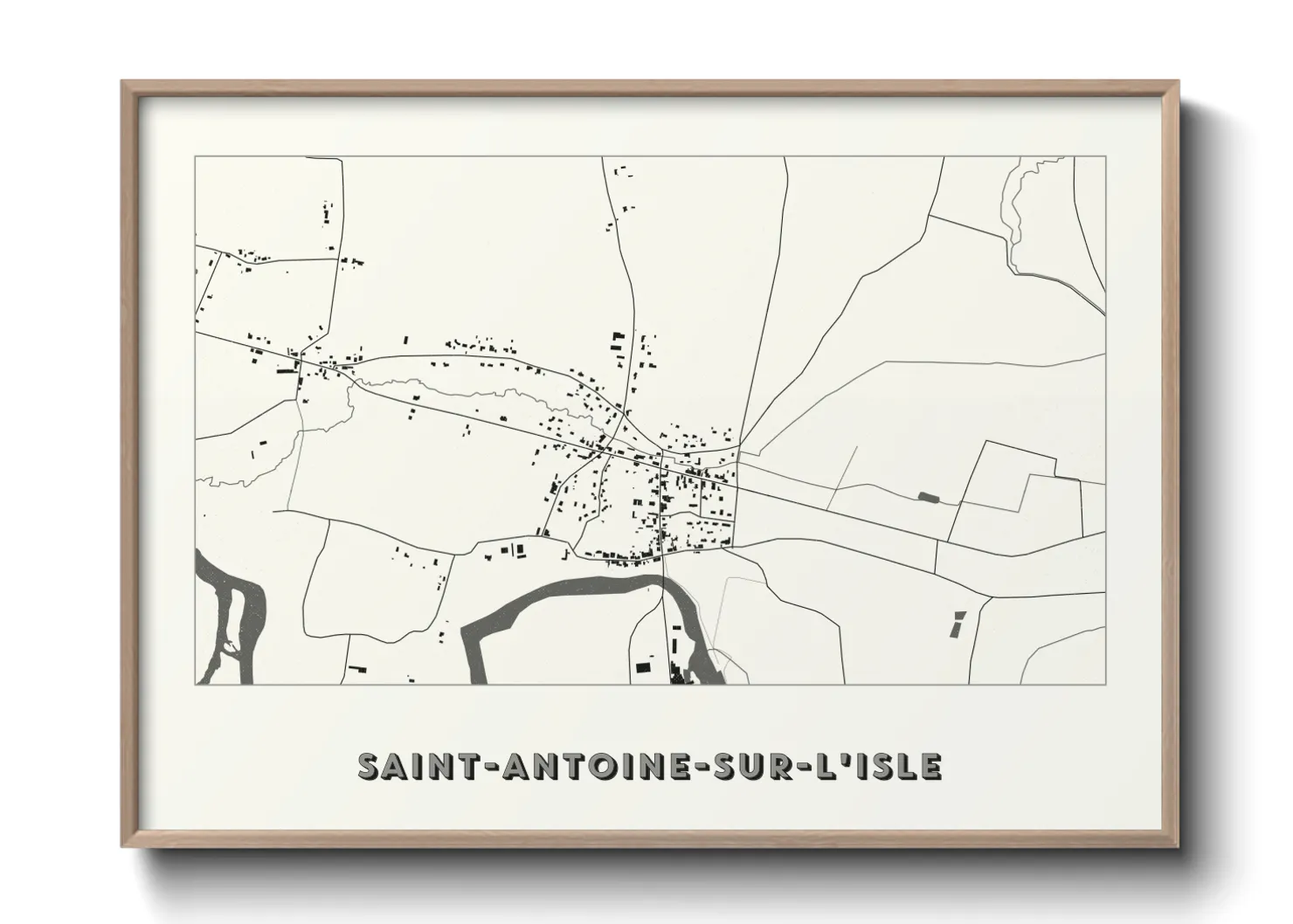 Une affiche de carte sur Saint-Antoine-sur-l'Isle