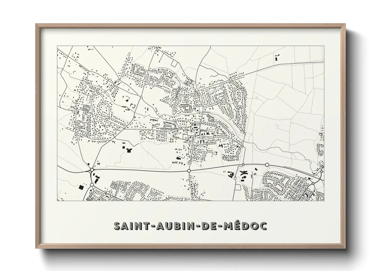 Une affiche de carte sur Saint-Aubin-de-Médoc