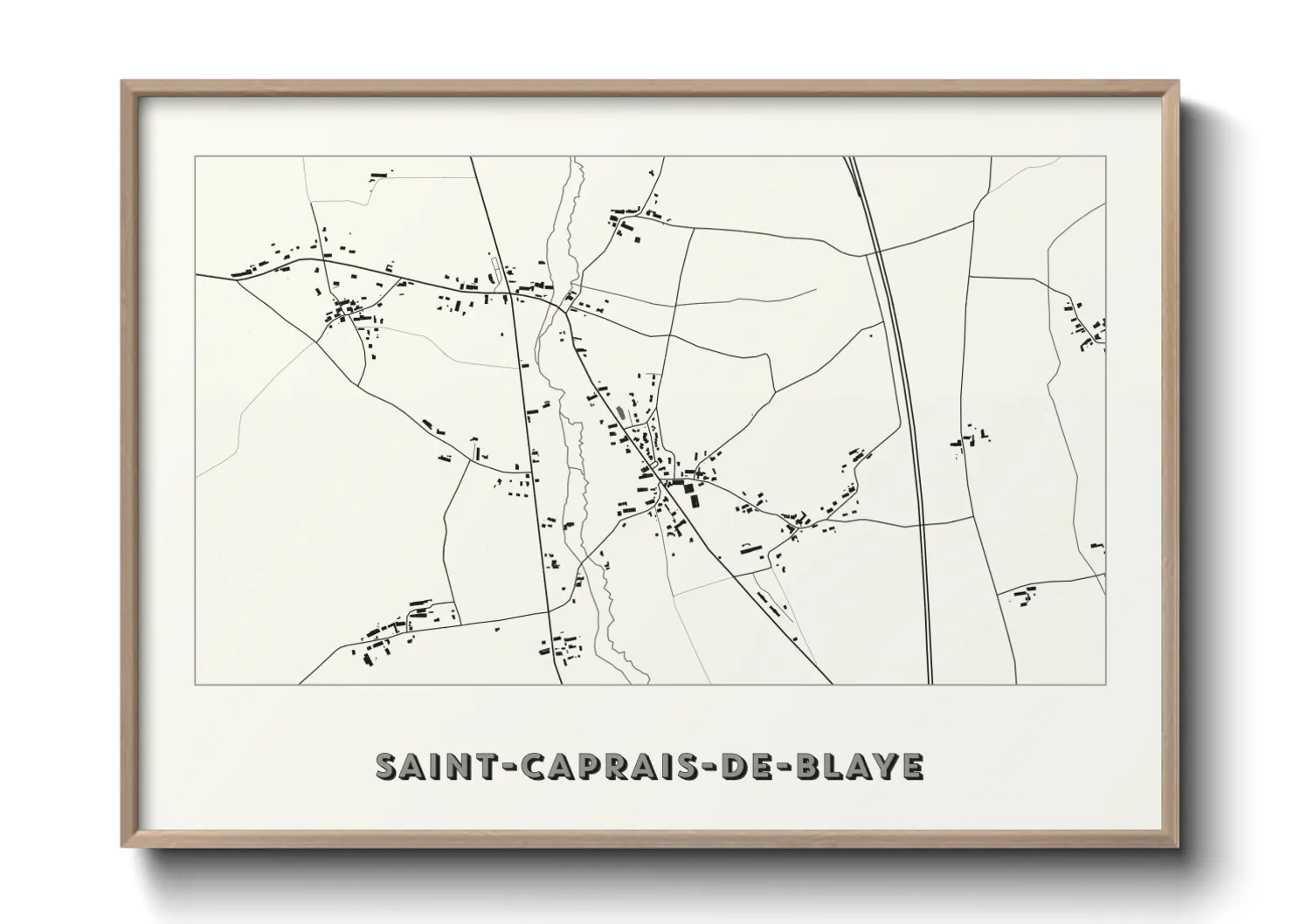 Une affiche de carte sur Saint-Caprais-de-Blaye