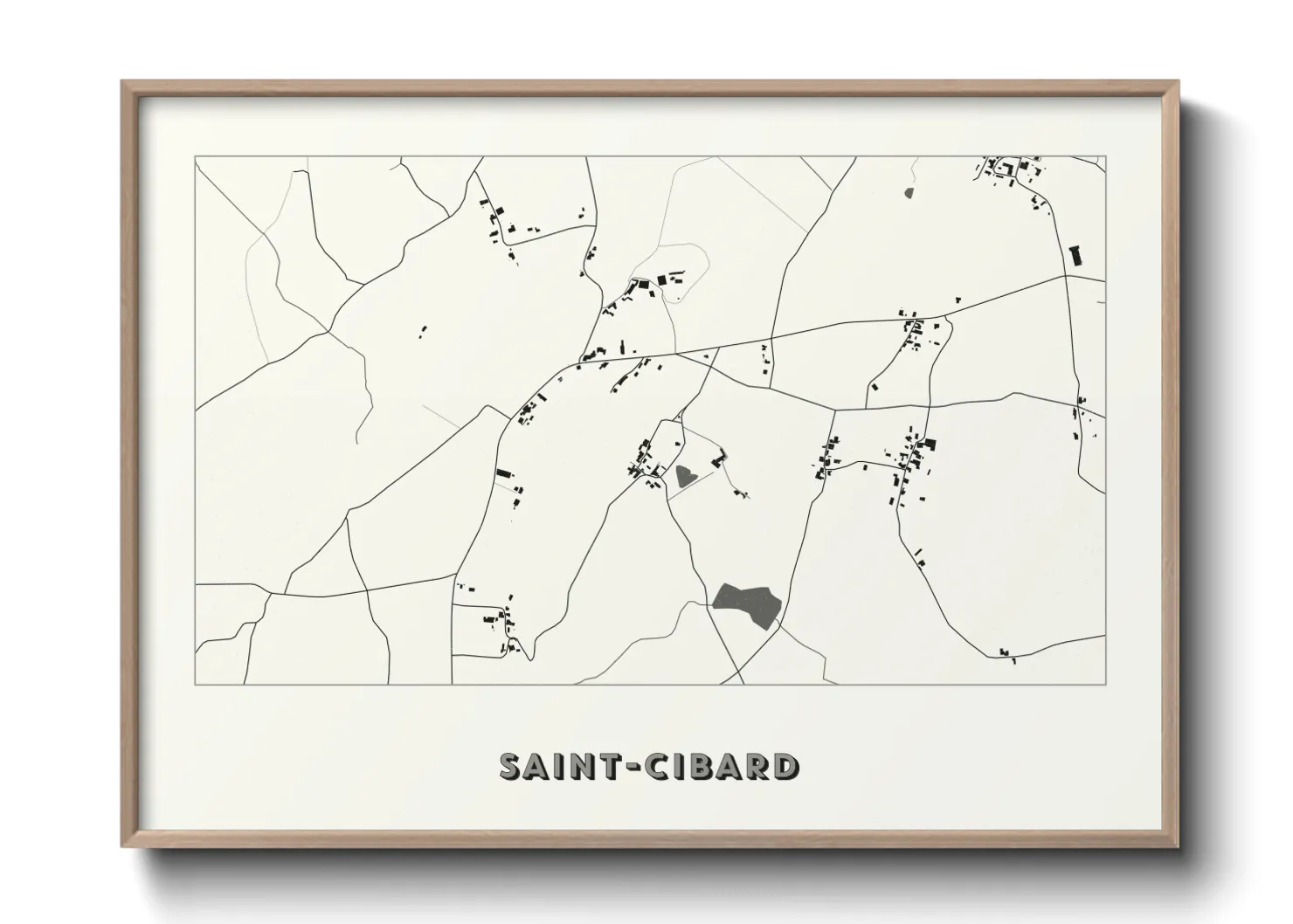 Une affiche de carte sur Saint-Cibard