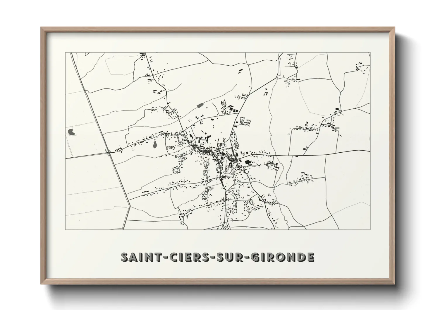 Une affiche de carte sur Saint-Ciers-sur-Gironde