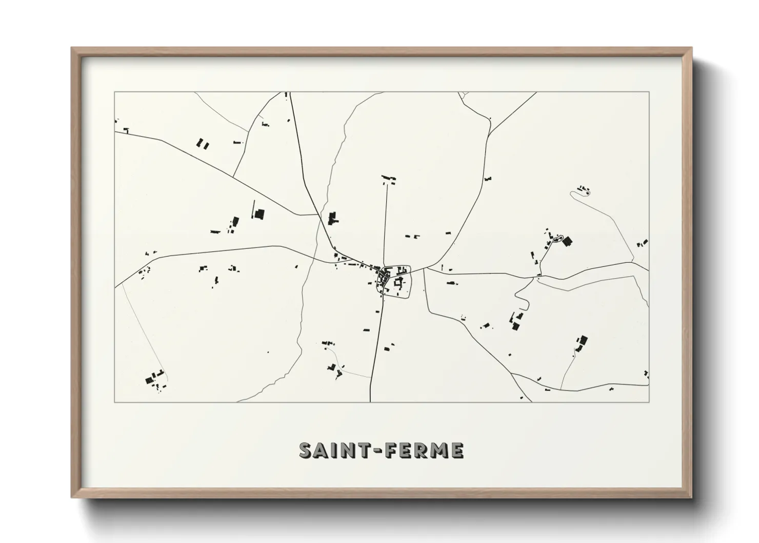 Une affiche de carte sur Saint-Ferme