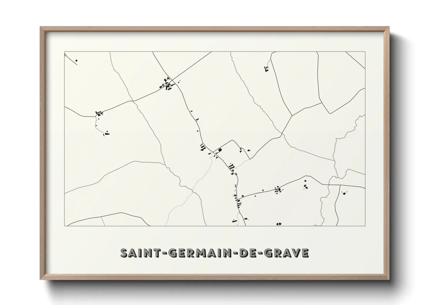Une affiche de carte sur Saint-Germain-de-Grave