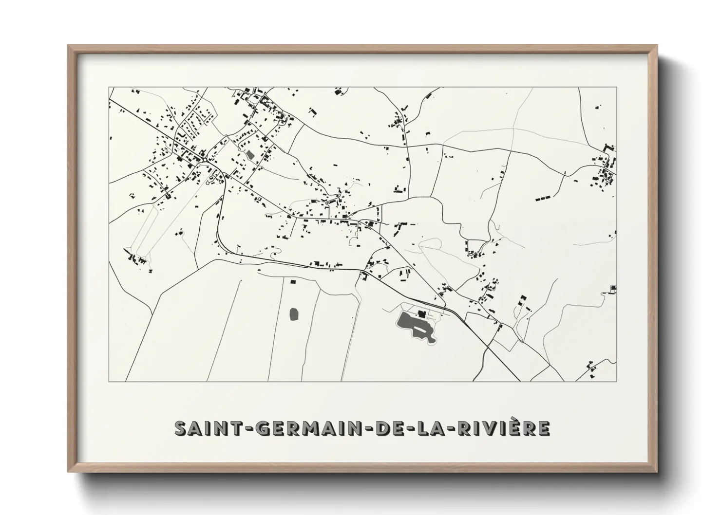 Une affiche de carte sur Saint-Germain-de-la-Rivière