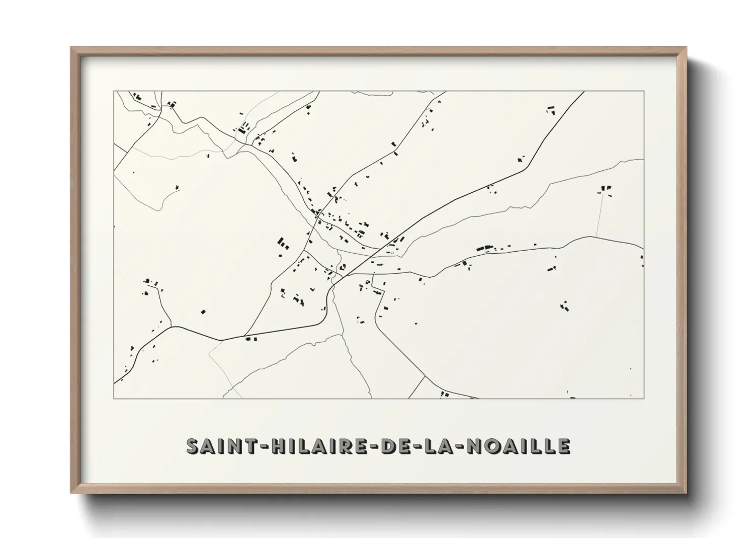 Une affiche de carte sur Saint-Hilaire-de-la-Noaille