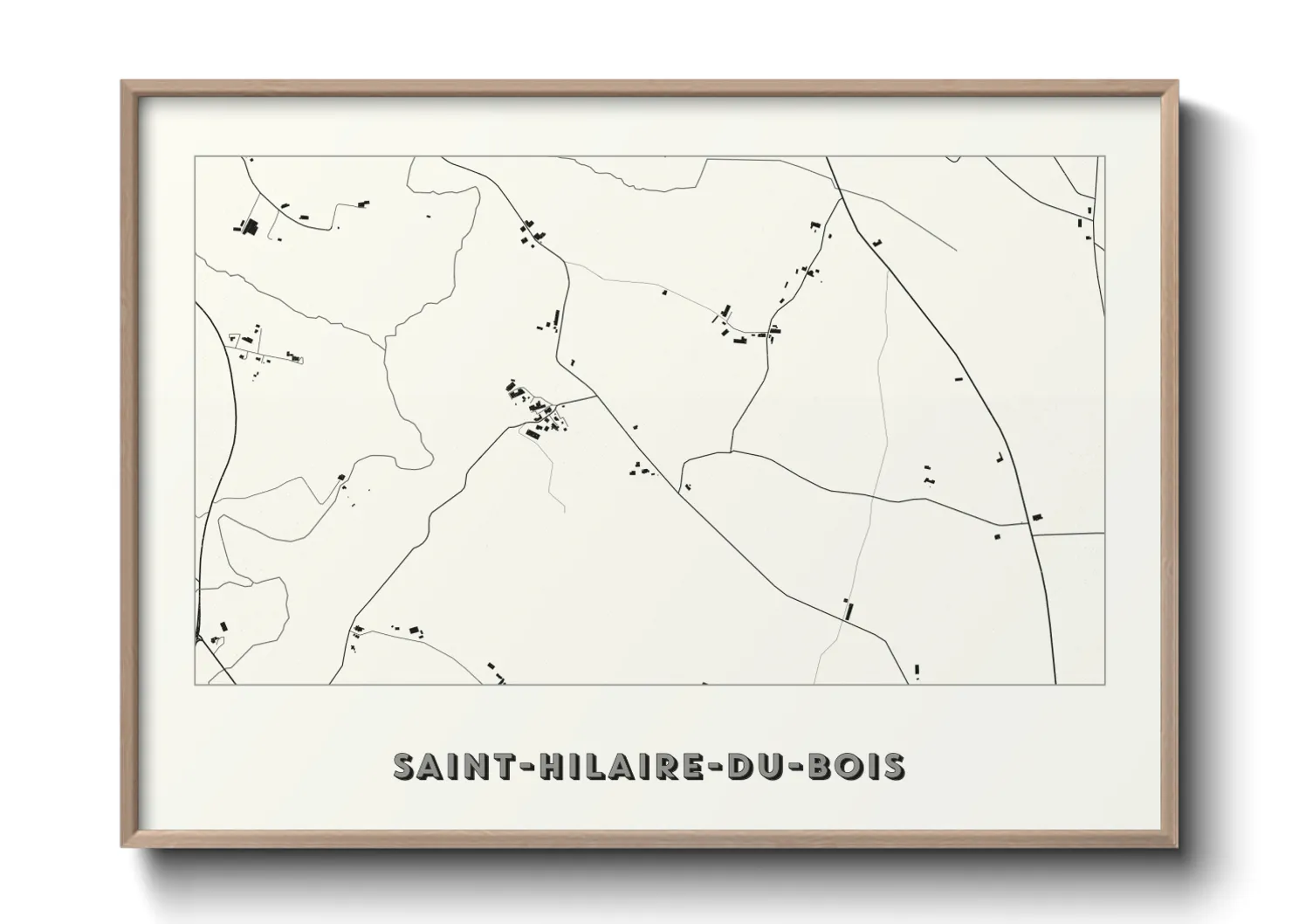 Une affiche de carte sur Saint-Hilaire-du-Bois