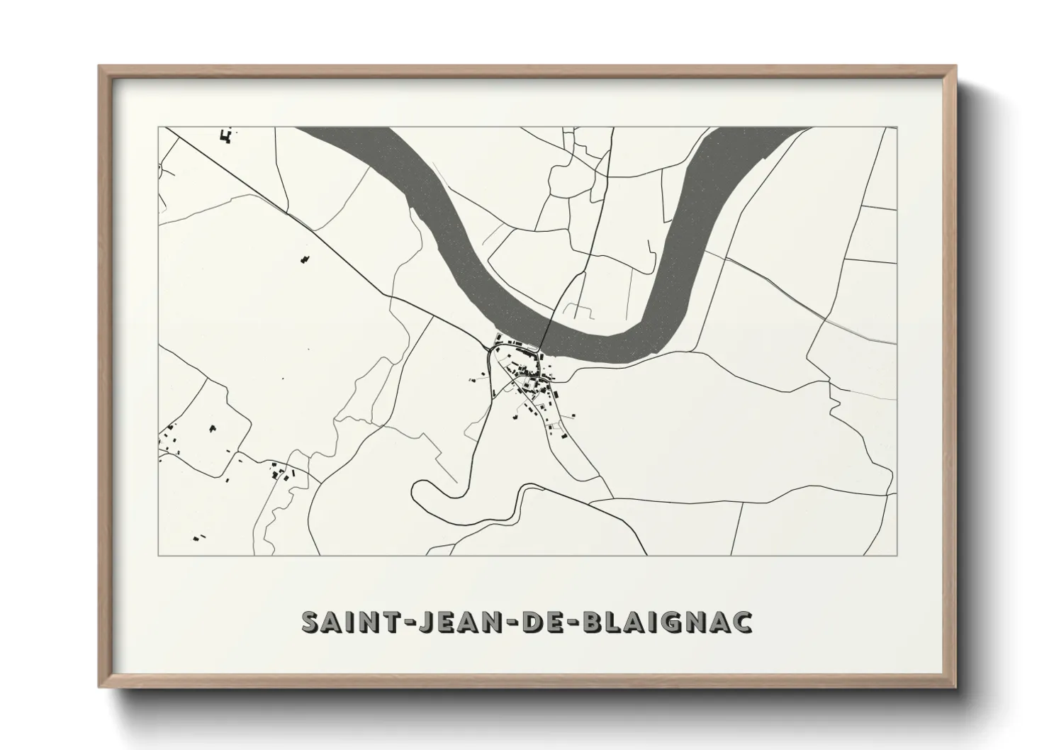 Une affiche de carte sur Saint-Jean-de-Blaignac