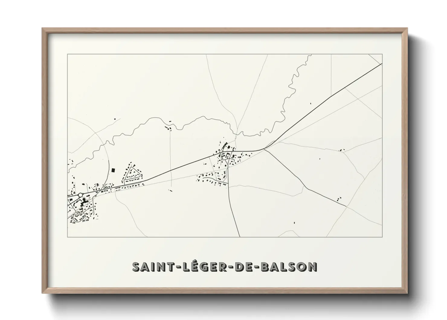 Une affiche de carte sur Saint-Léger-de-Balson