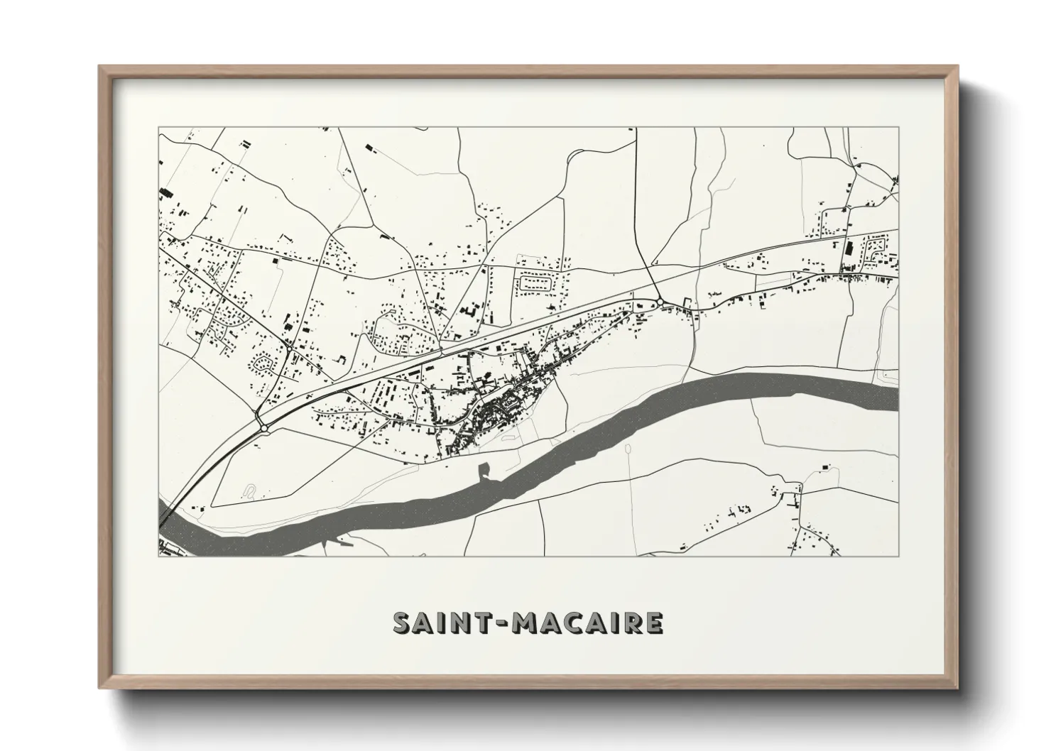 Une affiche de carte sur Saint-Macaire
