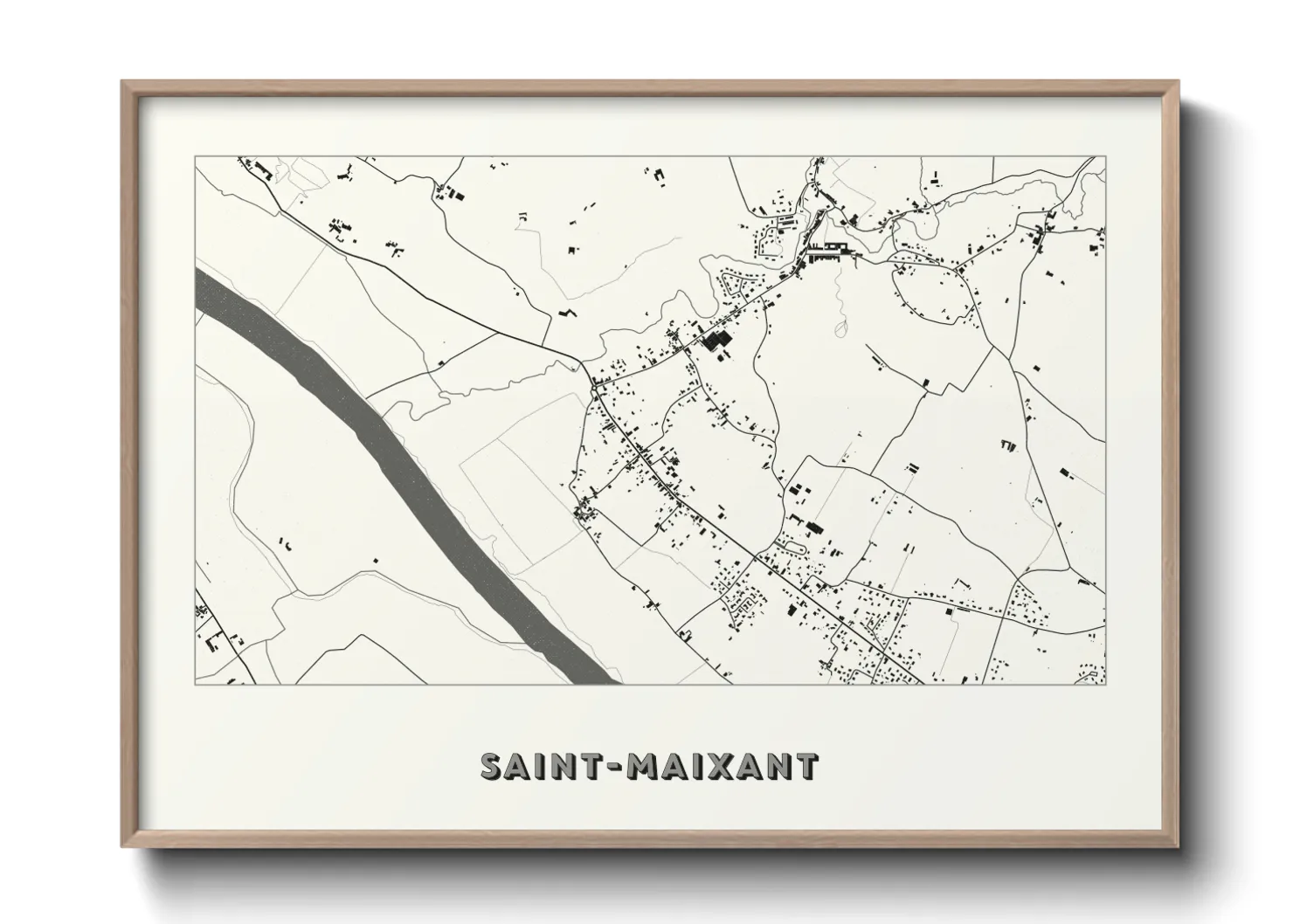 Une affiche de carte sur Saint-Maixant