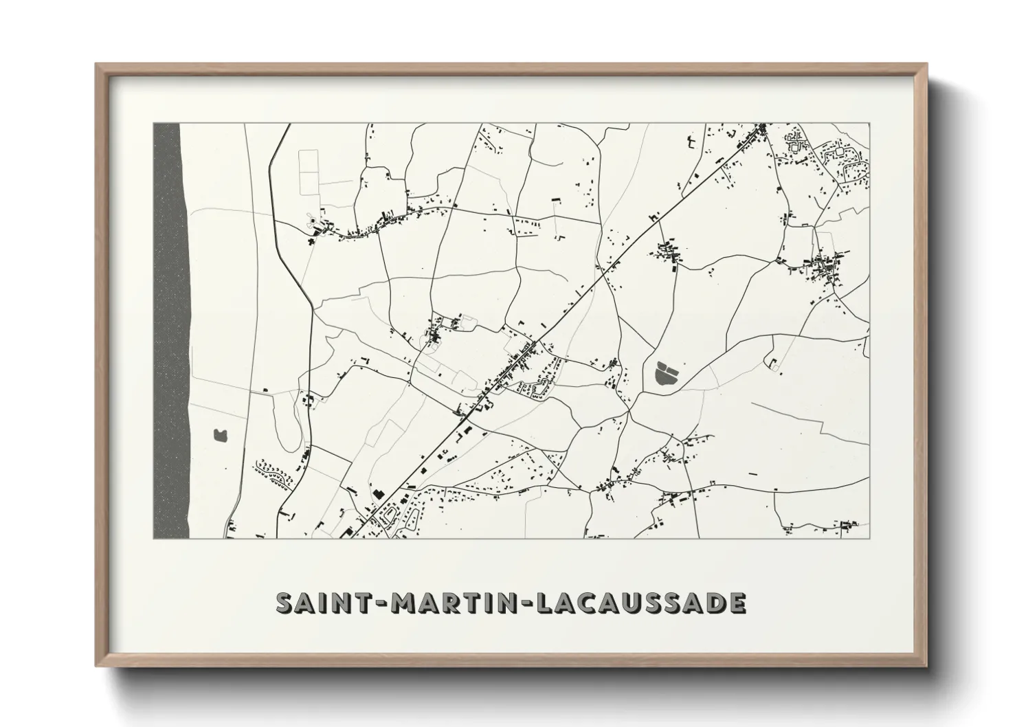 Une affiche de carte sur Saint-Martin-Lacaussade