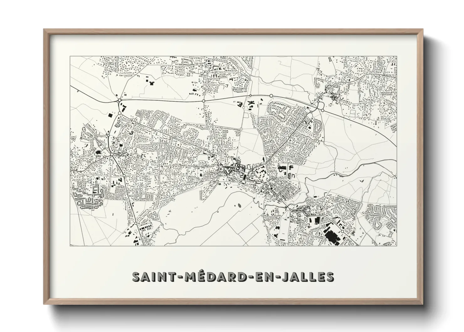 Une affiche de carte sur Saint-Médard-en-Jalles