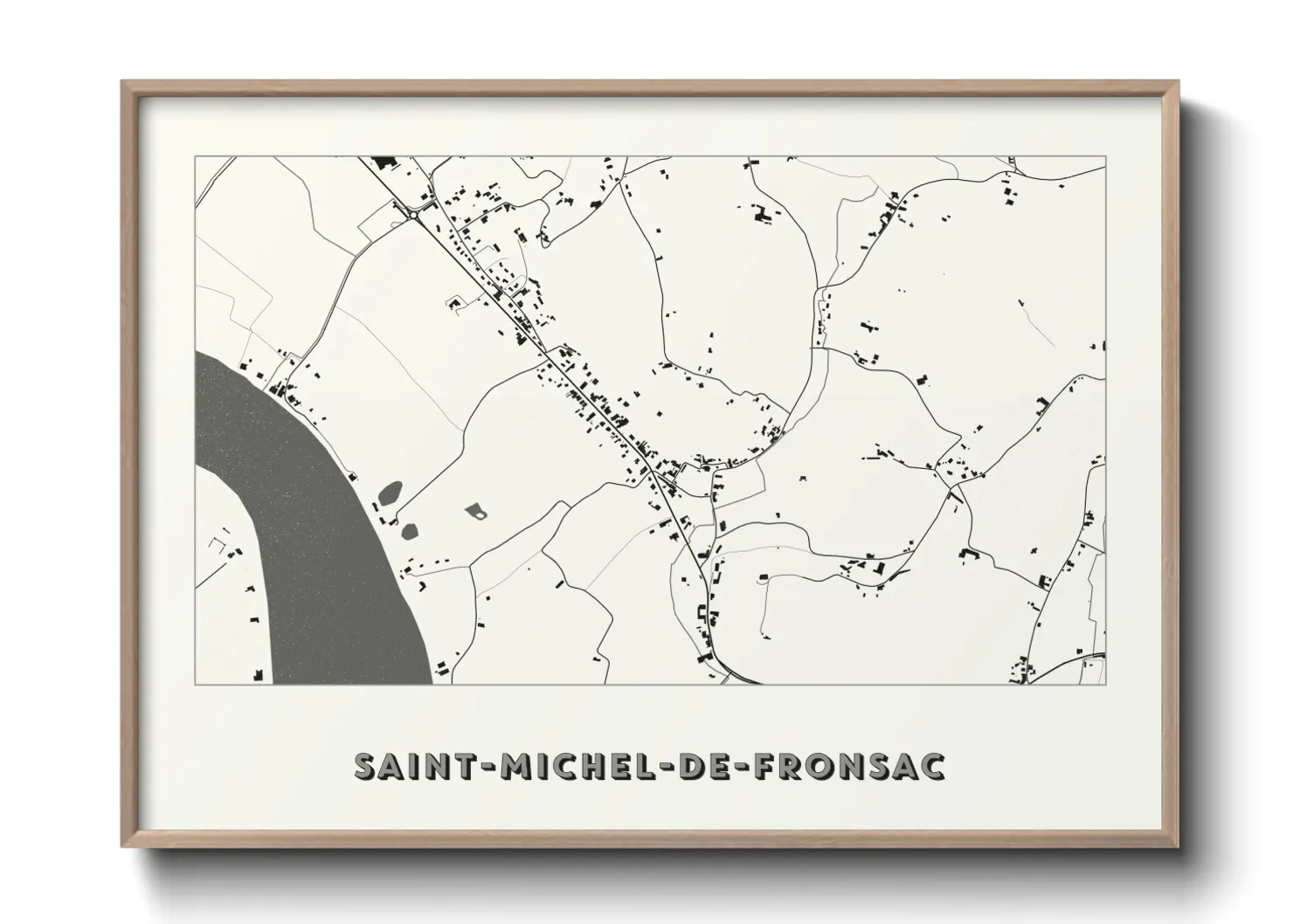 Une affiche de carte sur Saint-Michel-de-Fronsac