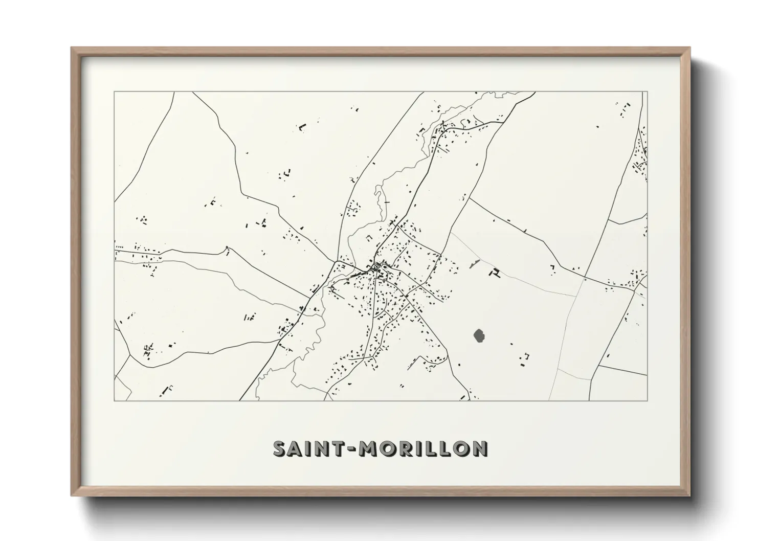Une affiche de carte sur Saint-Morillon