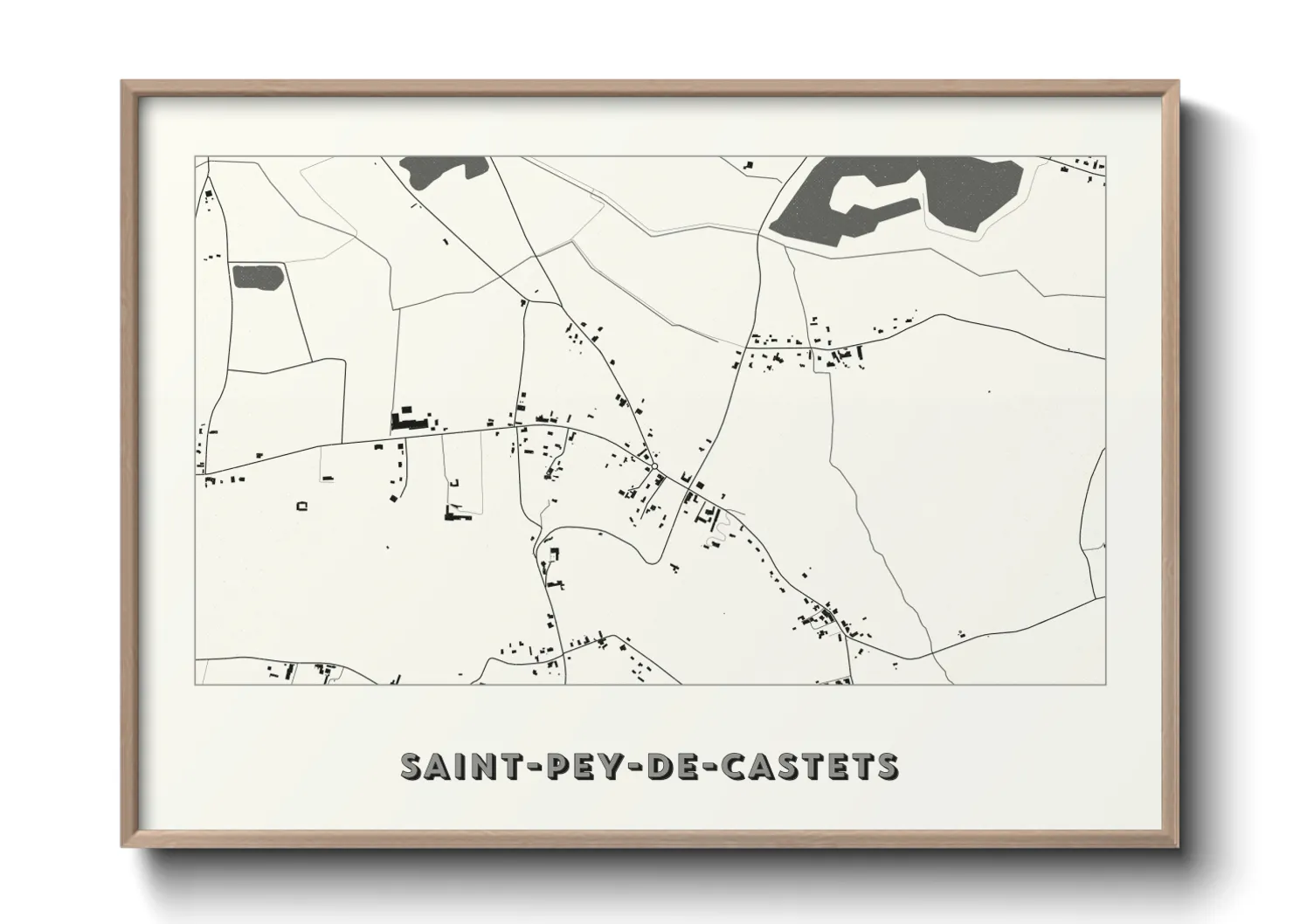 Une affiche de carte sur Saint-Pey-de-Castets