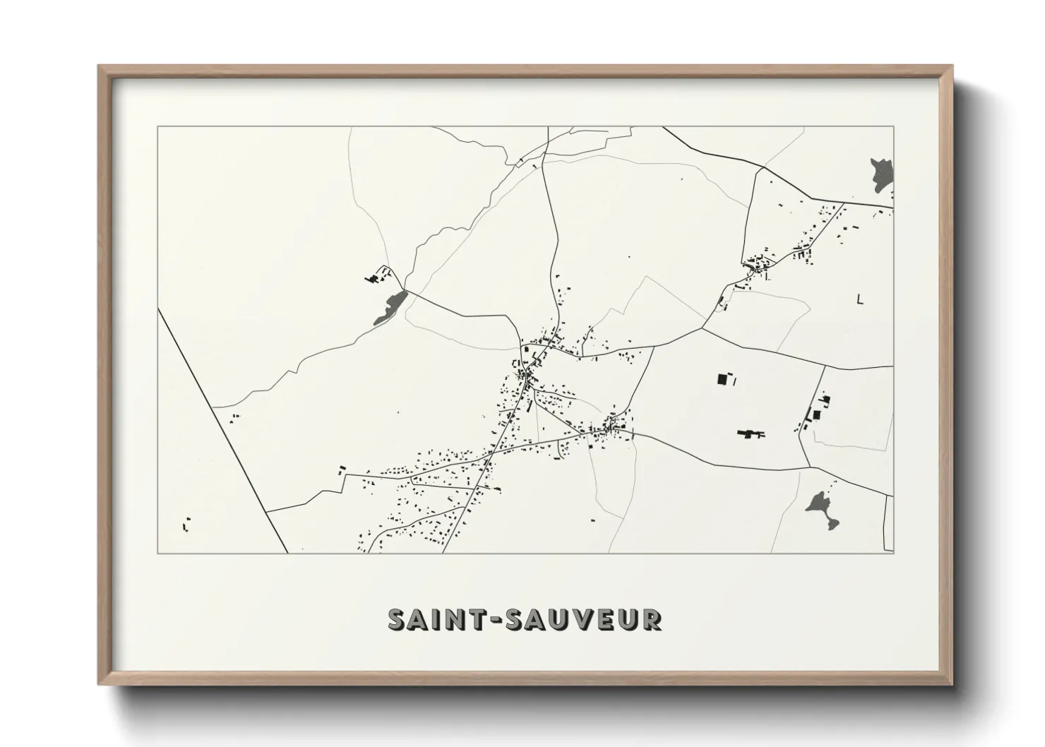 Une affiche de carte sur Saint-Sauveur