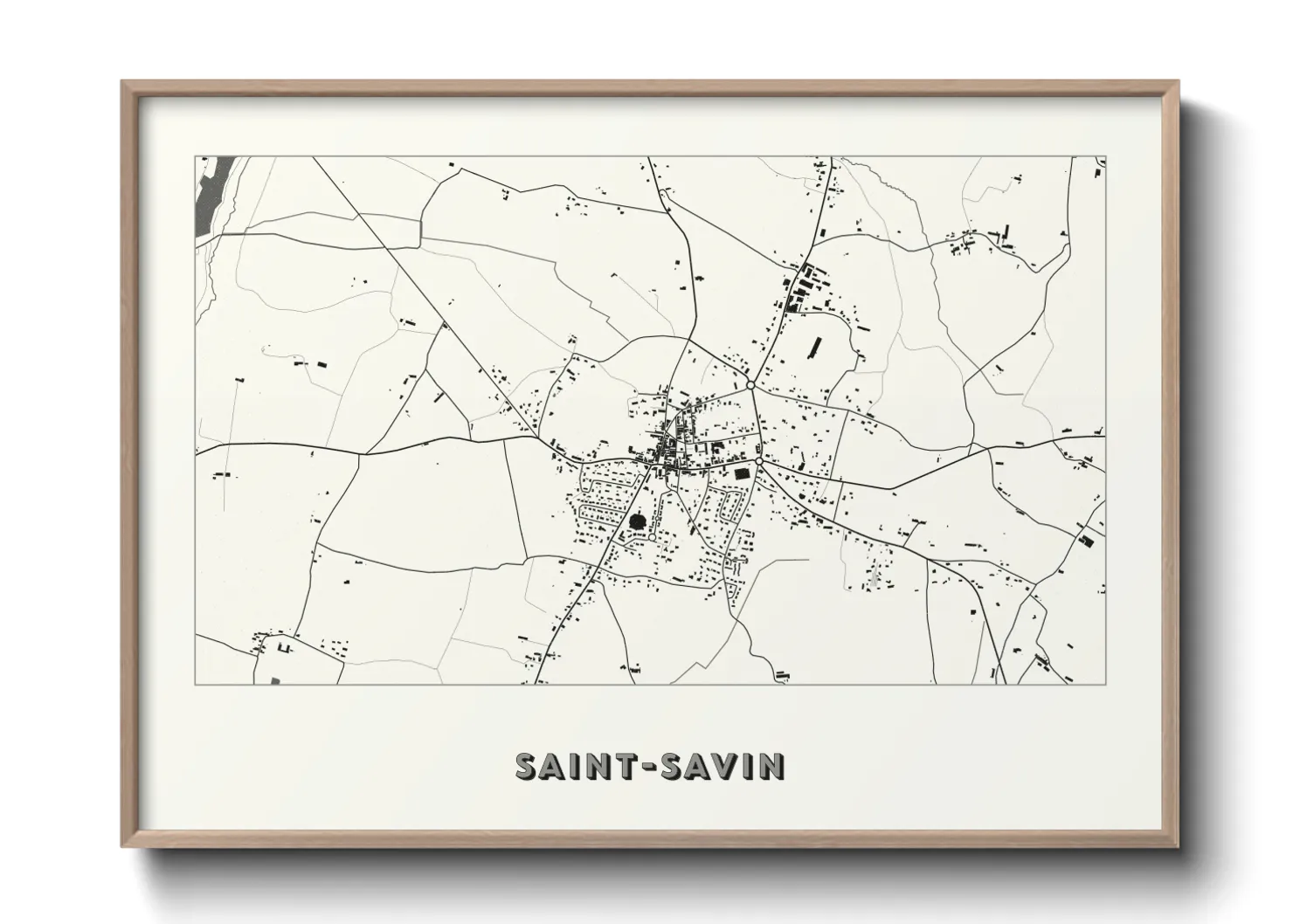 Une affiche de carte sur Saint-Savin