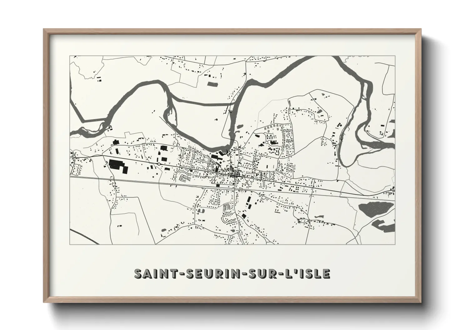 Une affiche de carte sur Saint-Seurin-sur-l'Isle