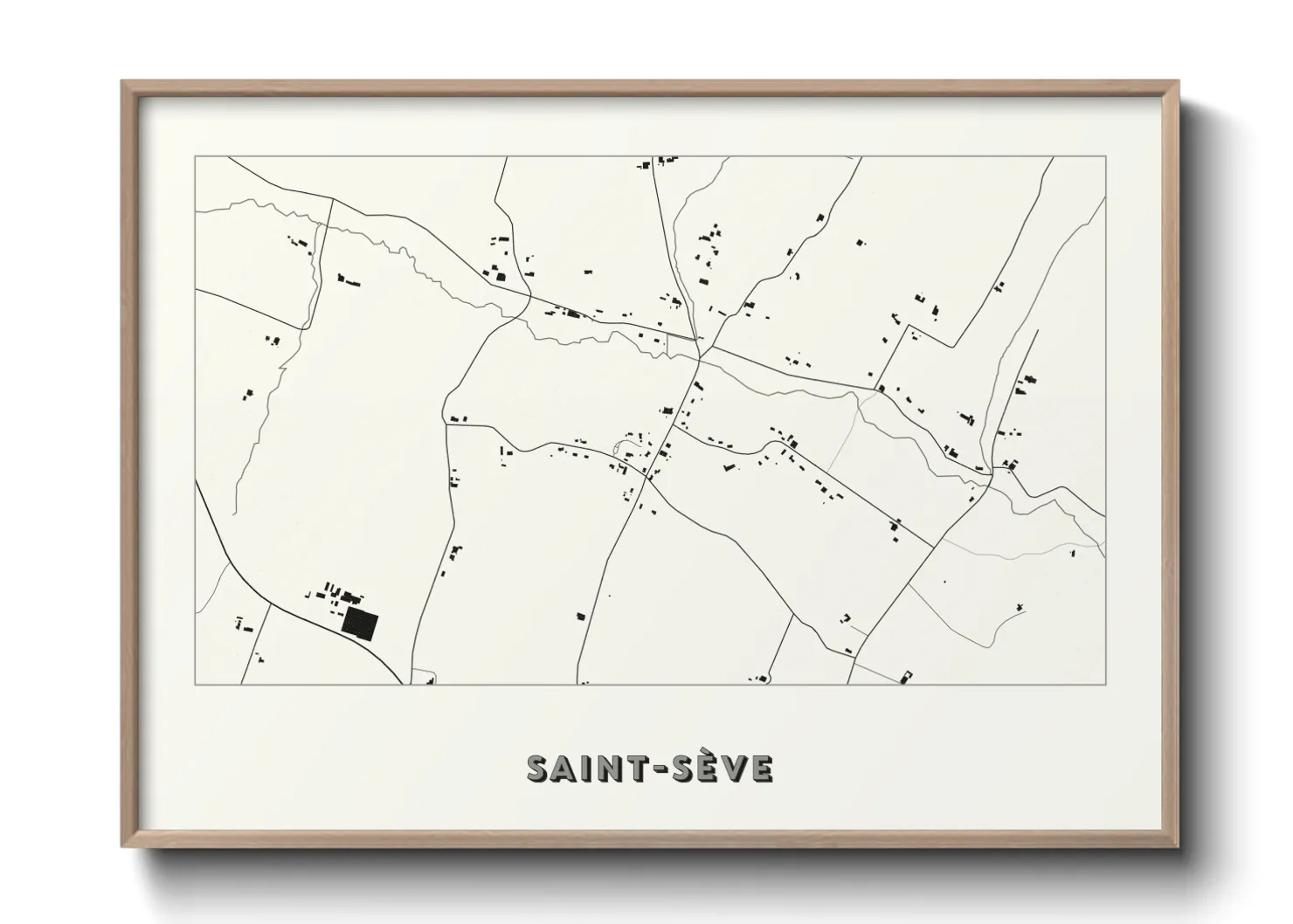 Une affiche de carte sur Saint-Sève
