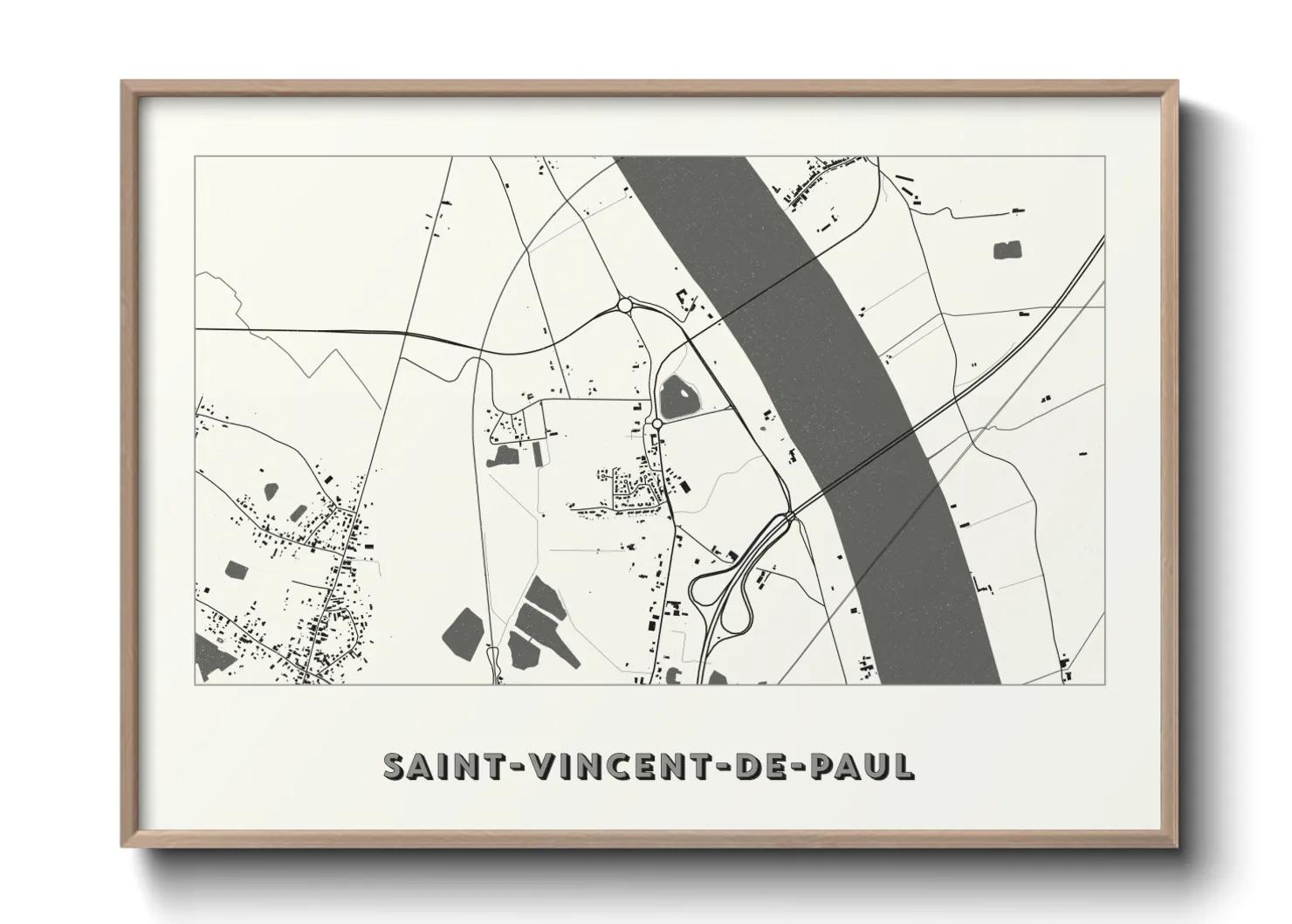Une affiche de carte sur Saint-Vincent-de-Paul