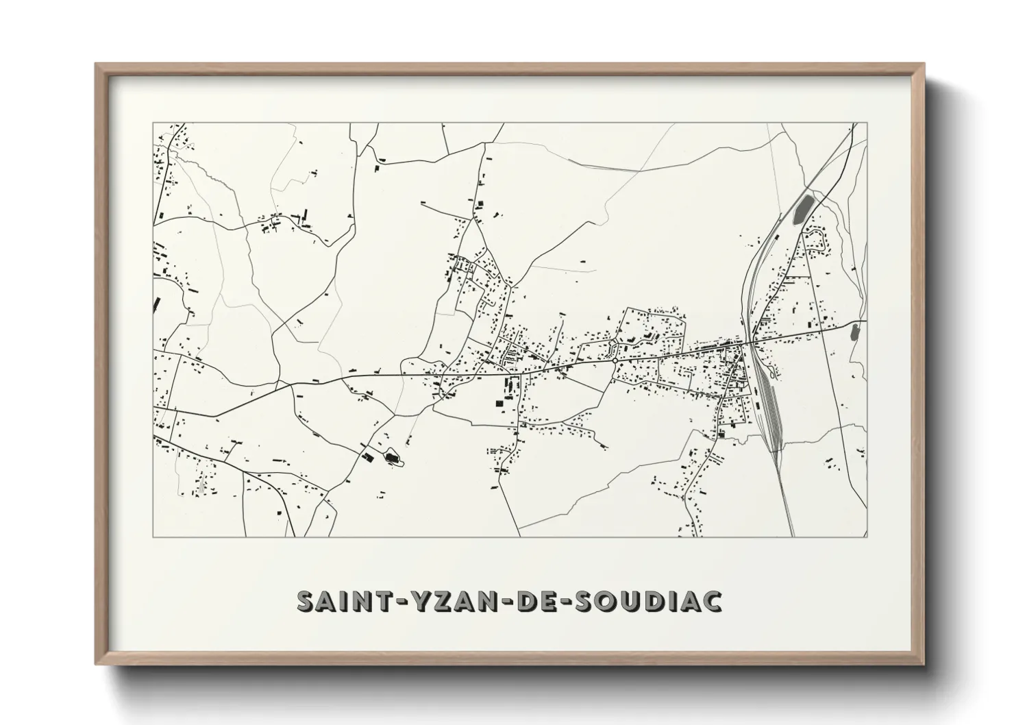 Une affiche de carte sur Saint-Yzan-de-Soudiac