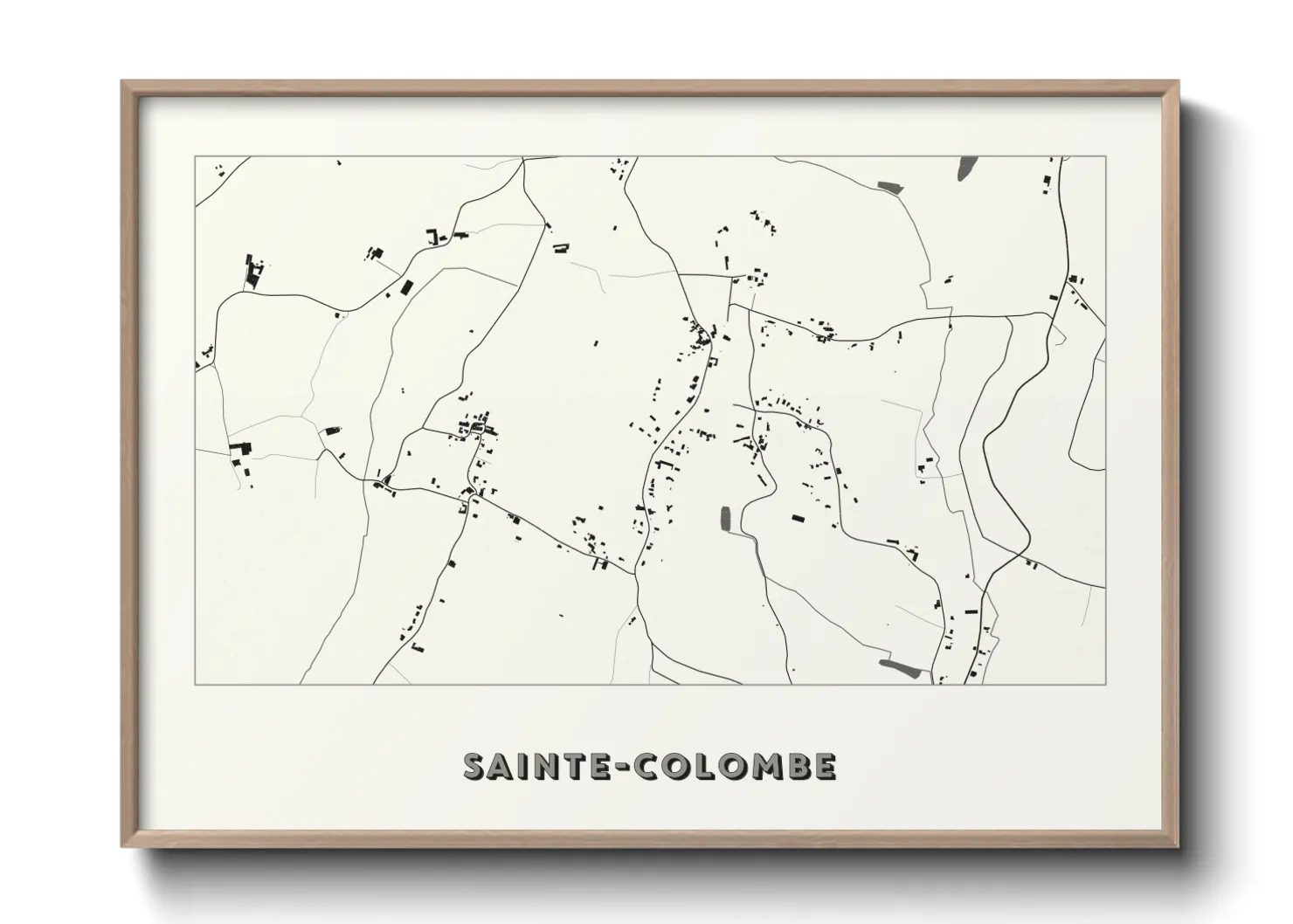 Une affiche de carte sur Sainte-Colombe