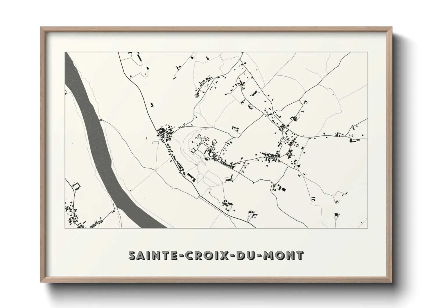 Une affiche de carte sur Sainte-Croix-du-Mont