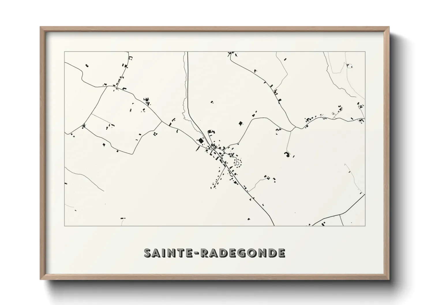 Une affiche de carte sur Sainte-Radegonde