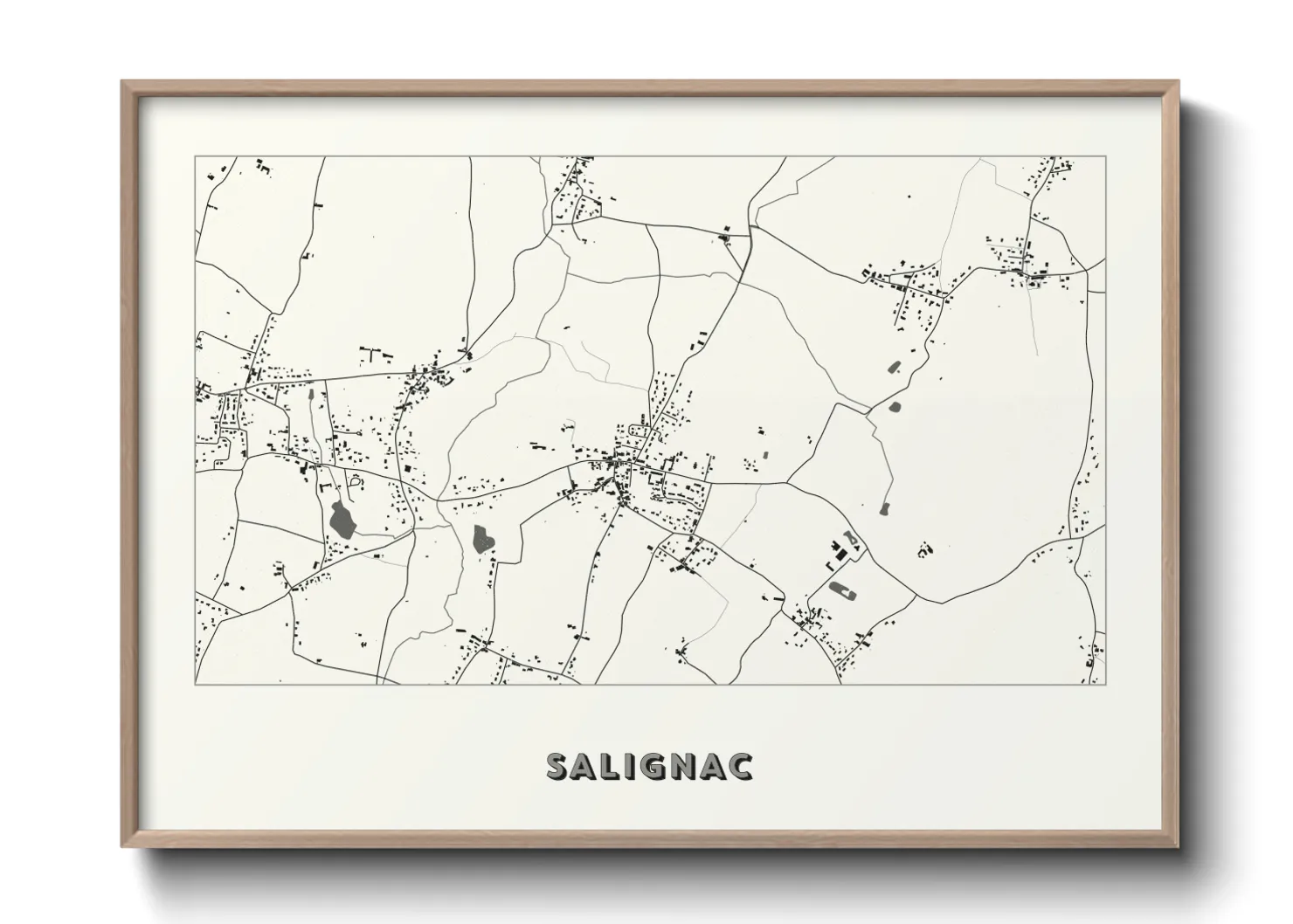 Une affiche de carte sur Salignac