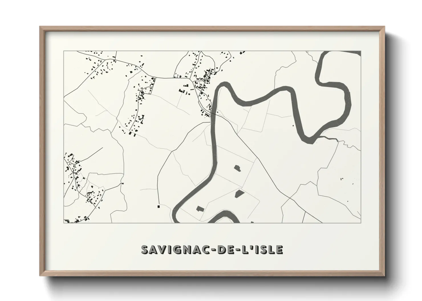 Une affiche de carte sur Savignac-de-l'Isle