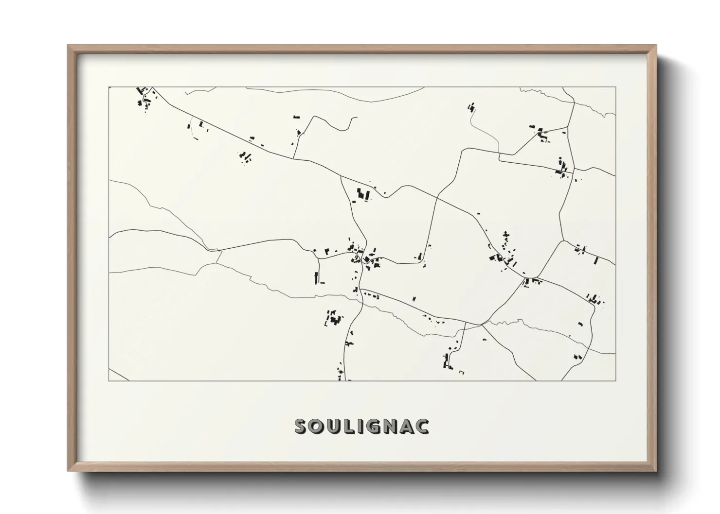 Une affiche de carte sur Soulignac