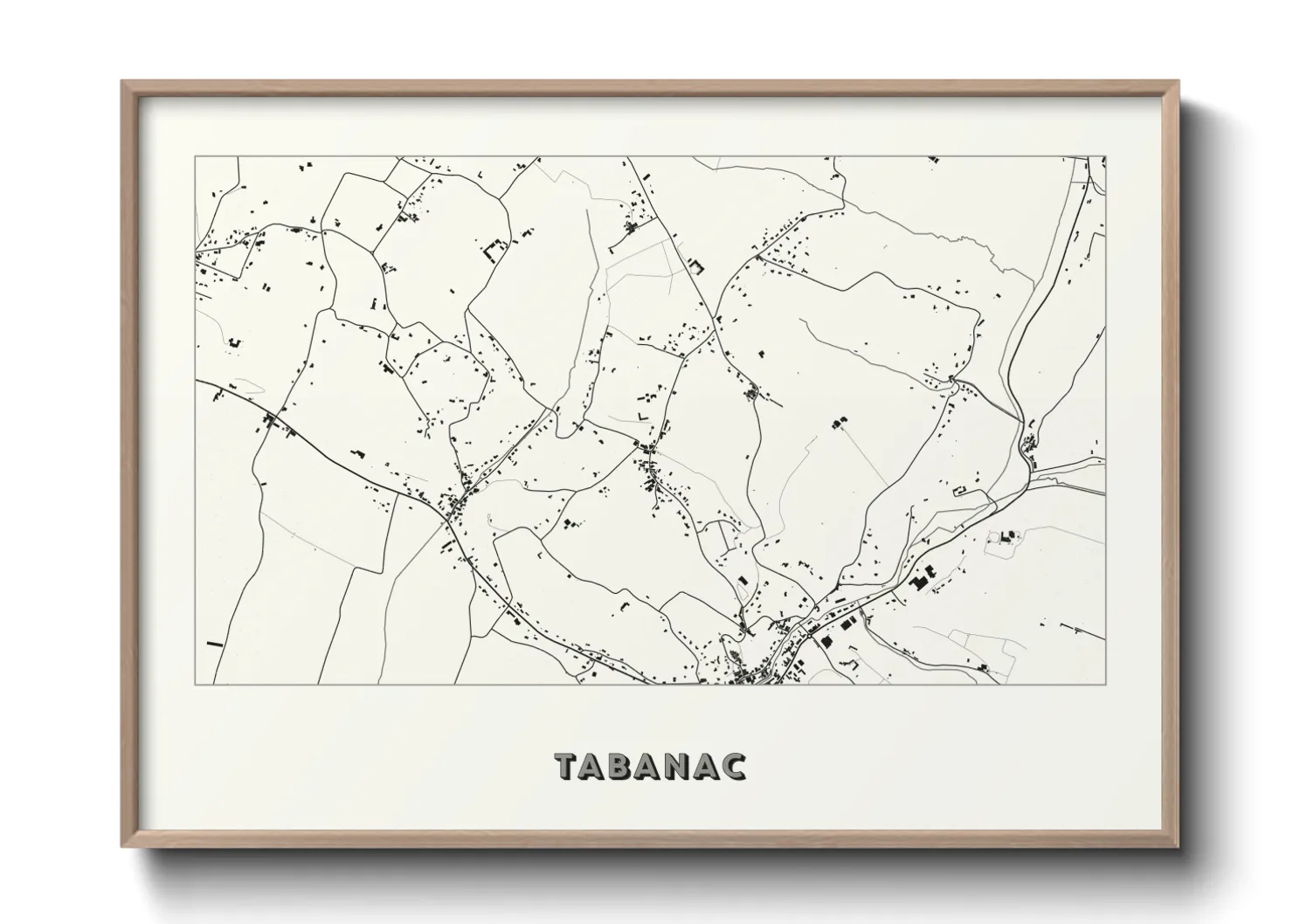 Une affiche de carte sur Tabanac