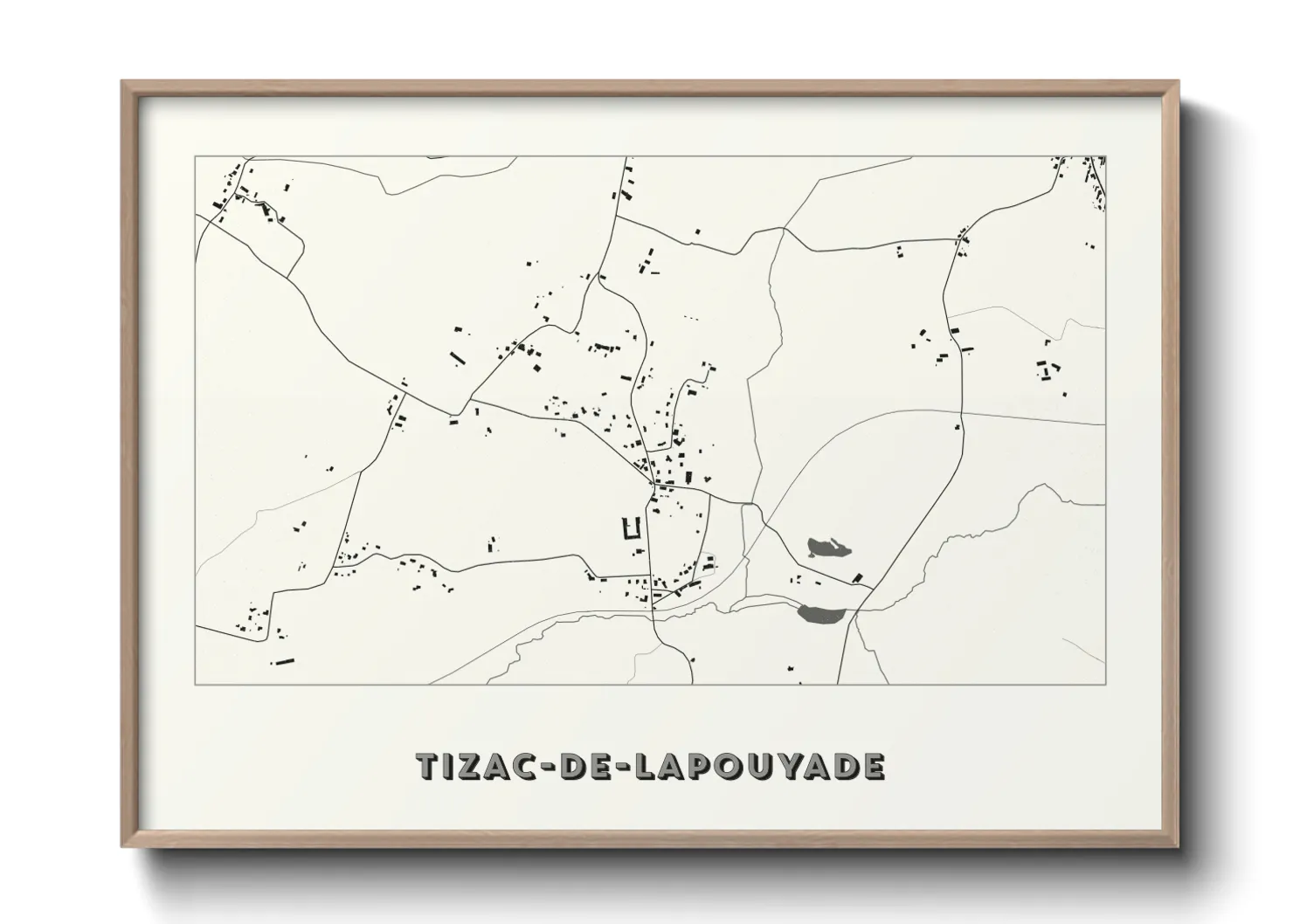 Une affiche de carte sur Tizac-de-Lapouyade