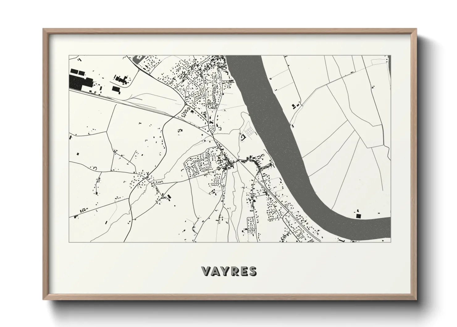 Une affiche de carte sur Vayres
