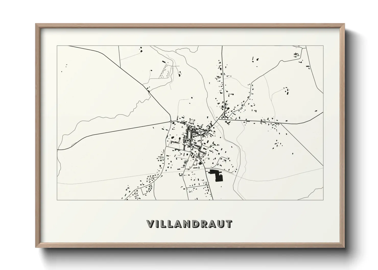 Une affiche de carte sur Villandraut
