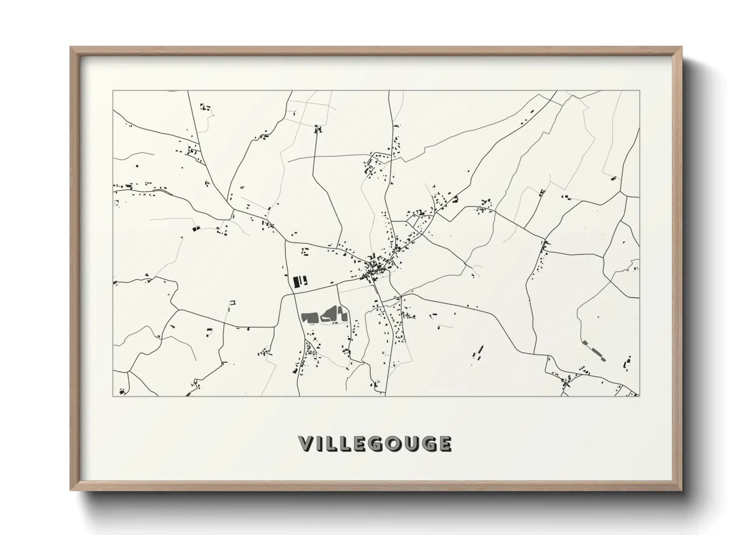 Une affiche de carte sur Villegouge