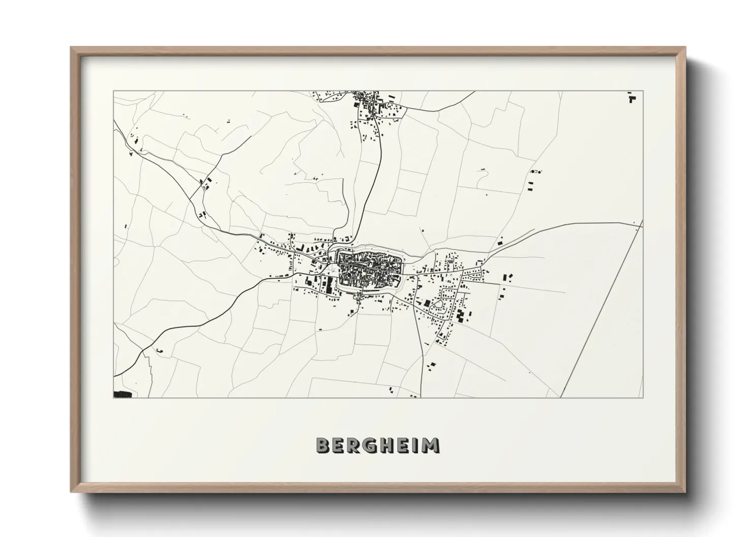 Une affiche de carte sur Bergheim