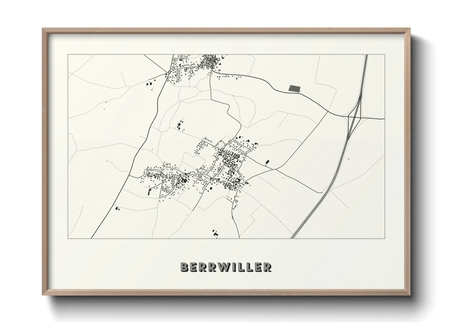 Une affiche de carte sur Berrwiller