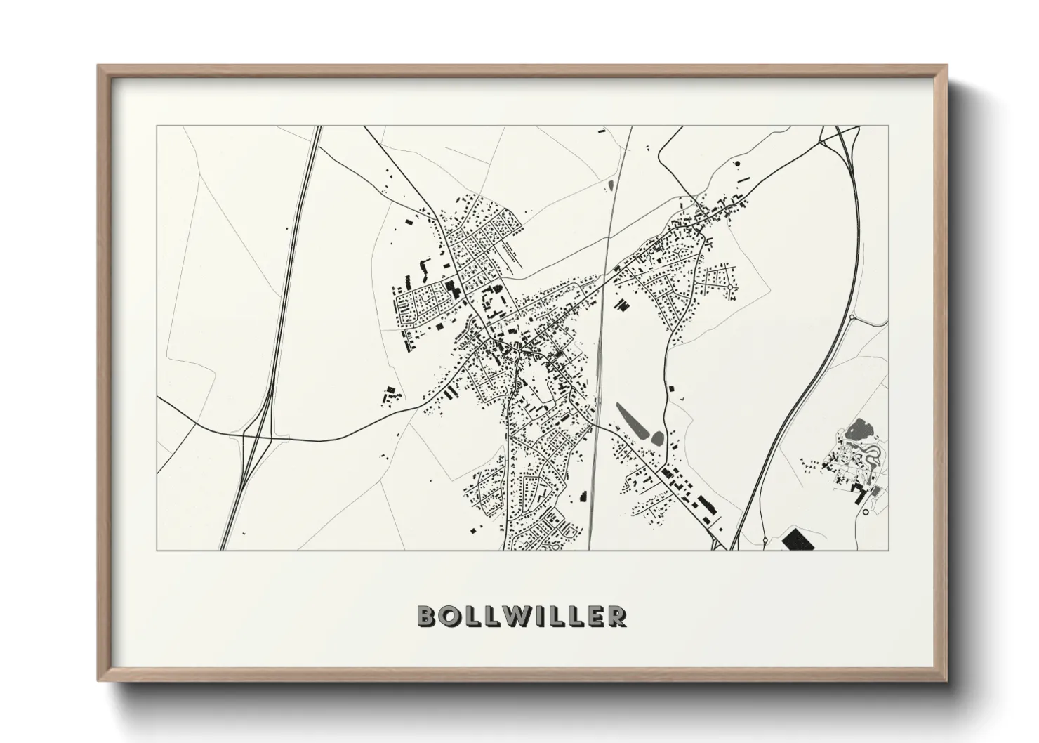 Une affiche de carte sur Bollwiller
