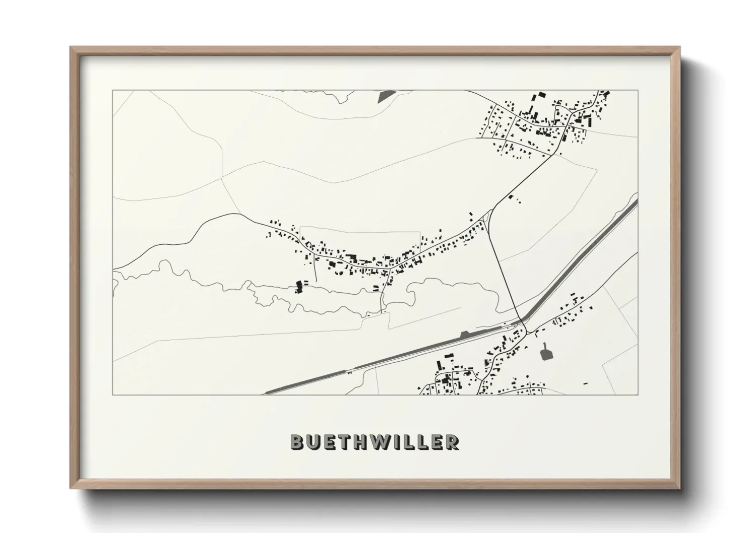 Une affiche de carte sur Buethwiller